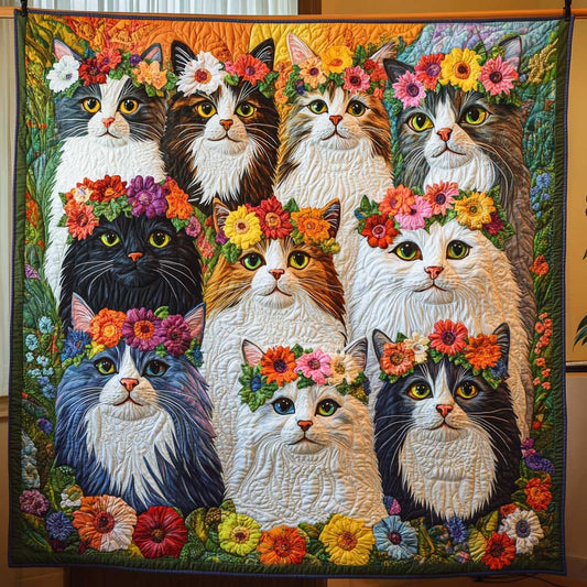 Flower Maine Coon WP1809031CL Quilt Blanket
