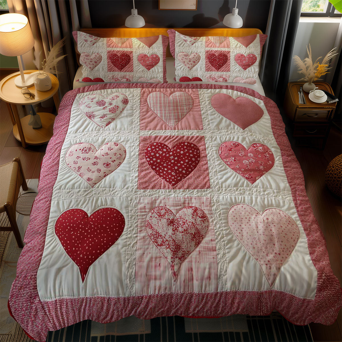 Rustic Heartwarming WN1002080CL Quilted Bedding Set