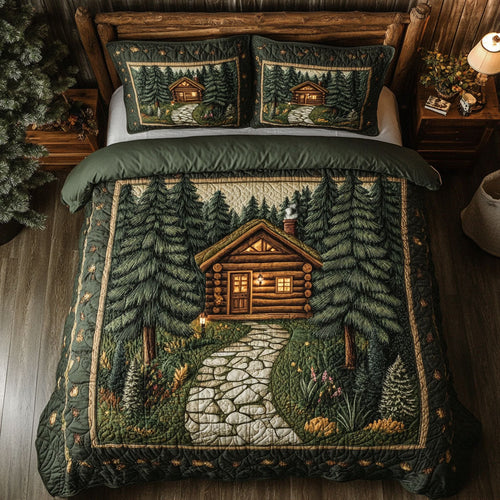 Cozzy House In Forest WY1202015CL Quilted Bedding Set