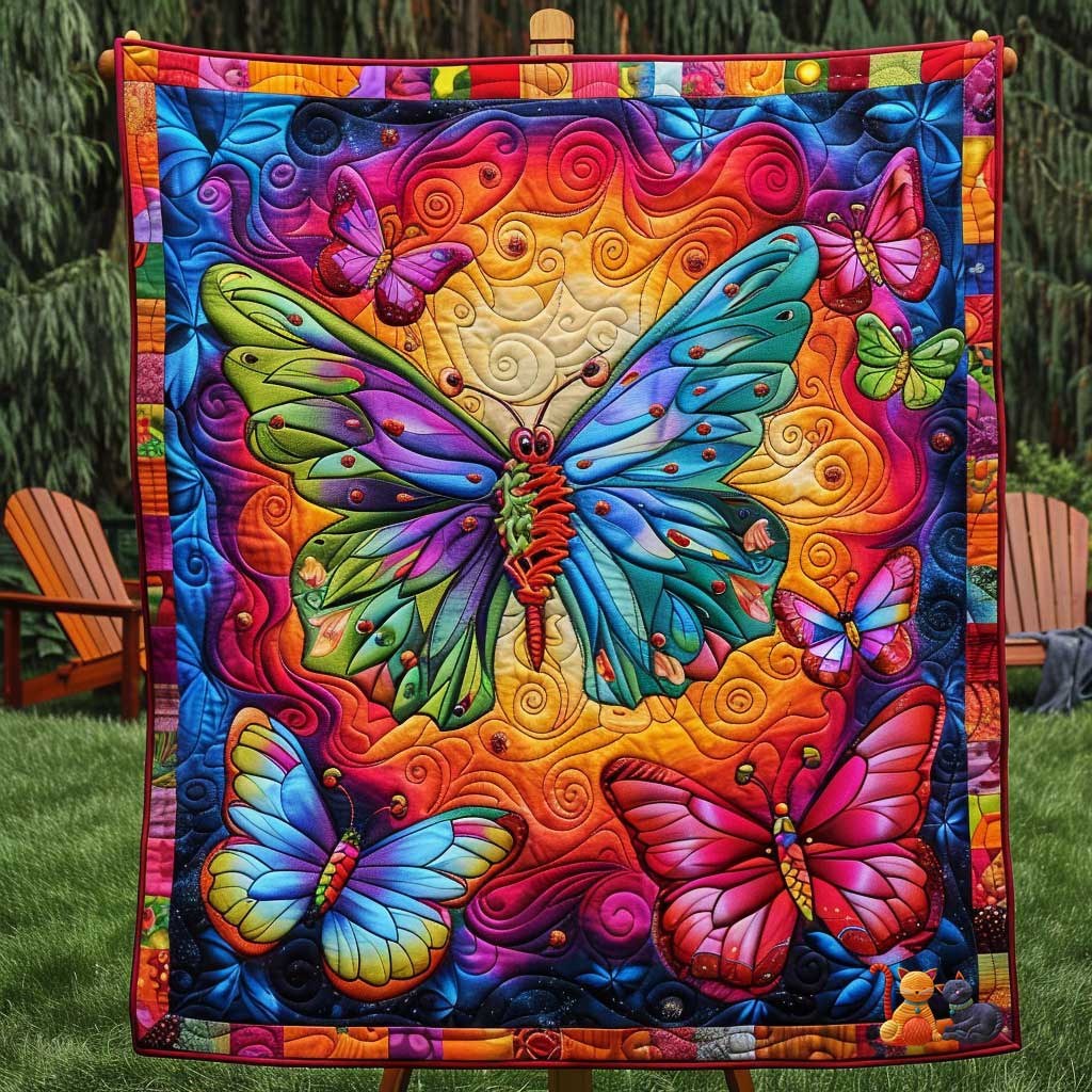 Butterfly Colorful Flight WN1210022CL Quilt Blanket