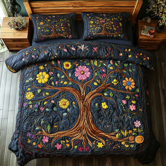 Midnight Tree Of Life WY1802060CL Quilted Bedding Set