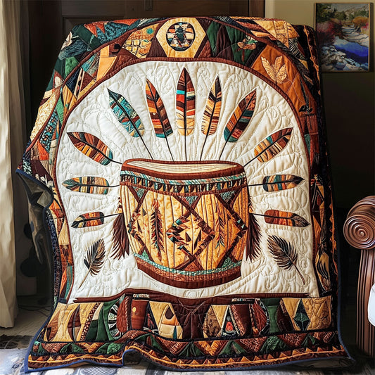 Native American Drum WX0602067CL Quilt Blanket