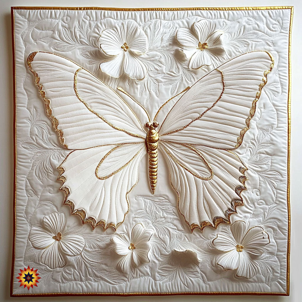 White Butterfly WY0312061CL Quilt Blanket