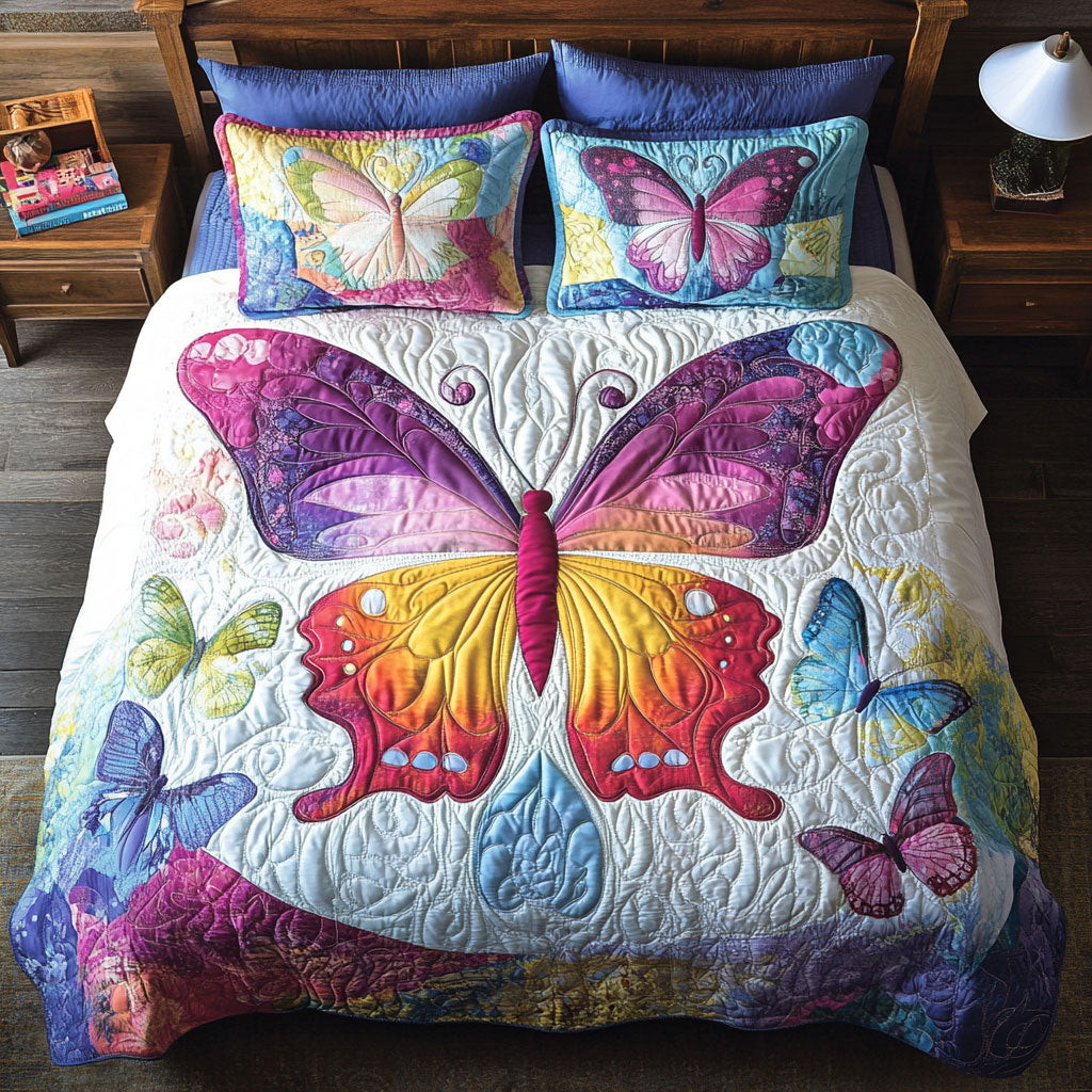 Colorful Butterfly WY1202009CL Quilted Bedding Set