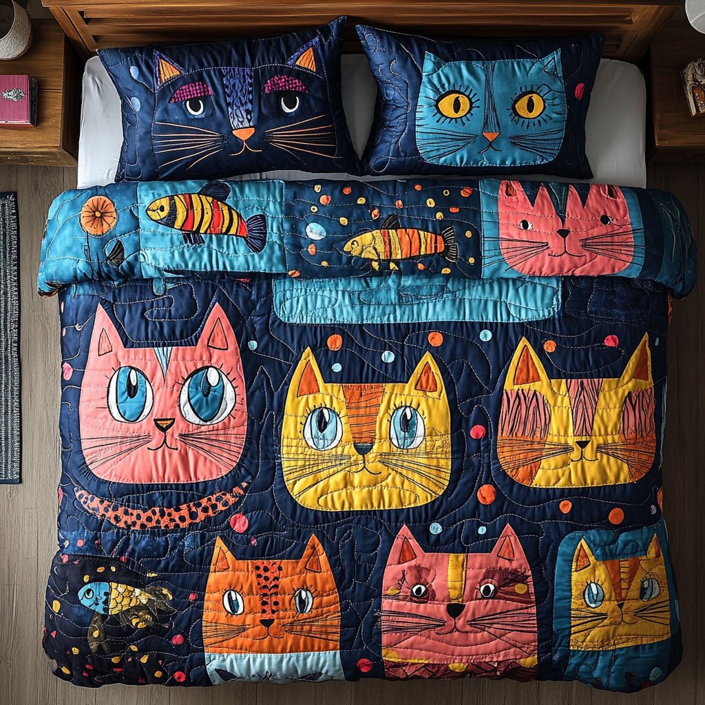 Cute Cat WY1302081CL Quilted Bedding Set