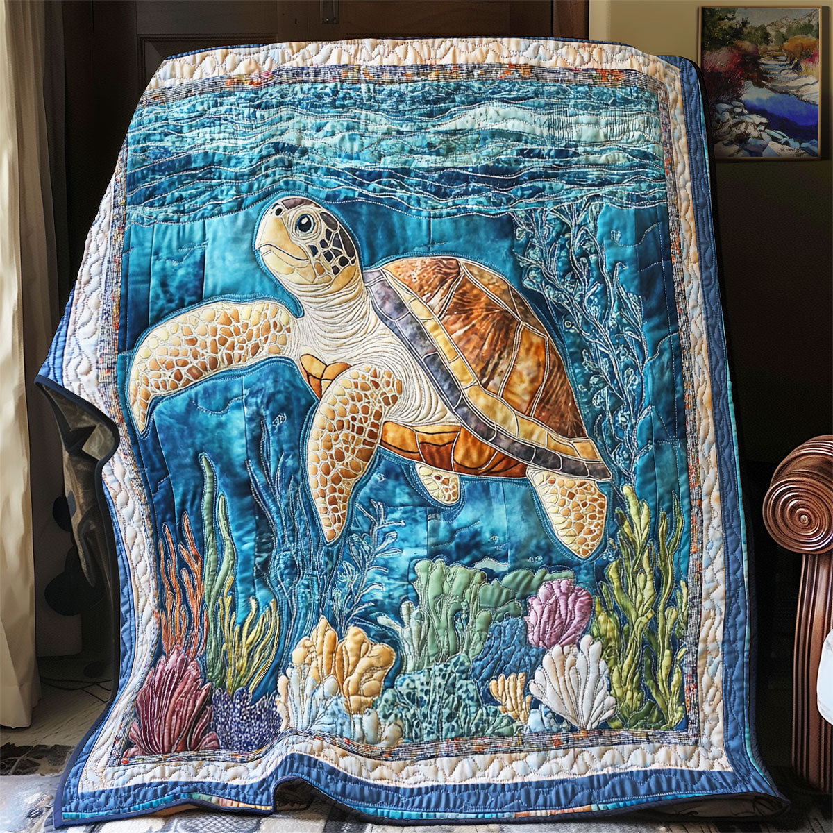 Turtle Sea WX0801040CL Quilt Blanket