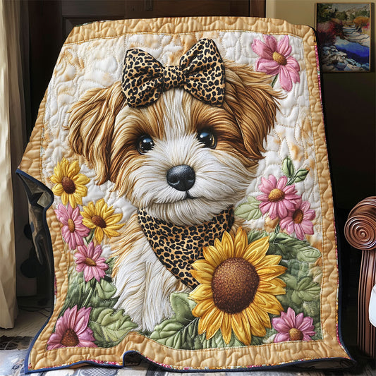 Adorable Puppy WX0301004CL Quilt Blanket