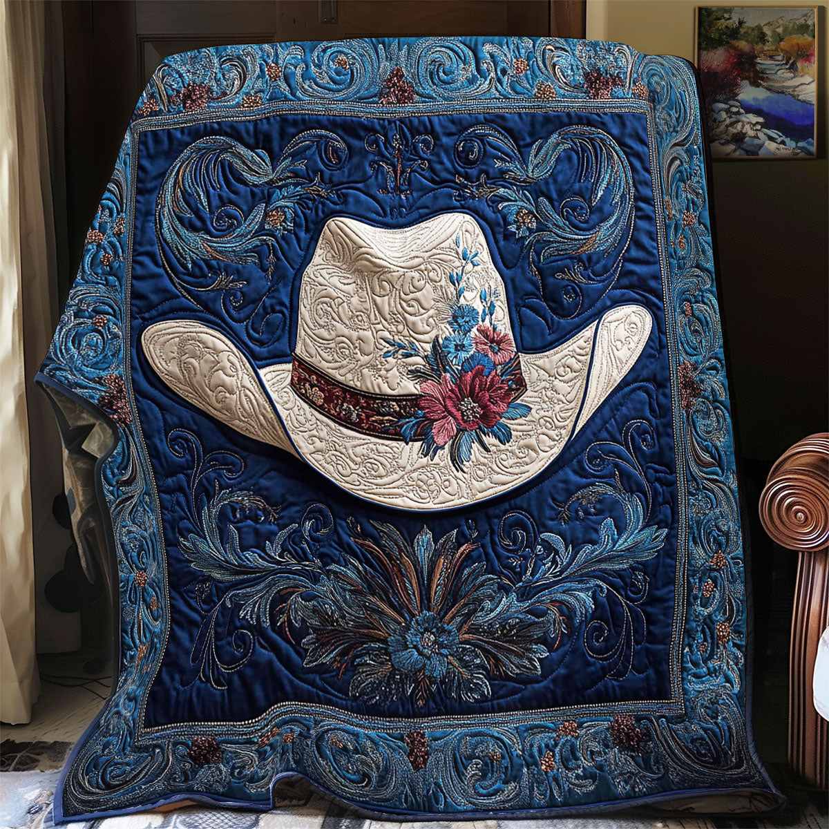 Mystic Cowboy Hat WY2712043CL Quilt Blanket
