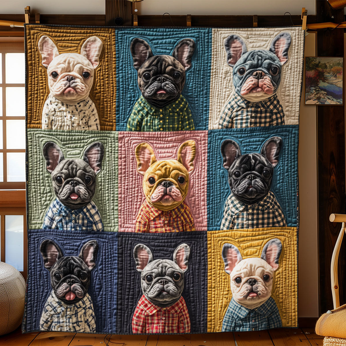 Cute French Bulldog YR1008002CL Quilt Blanket