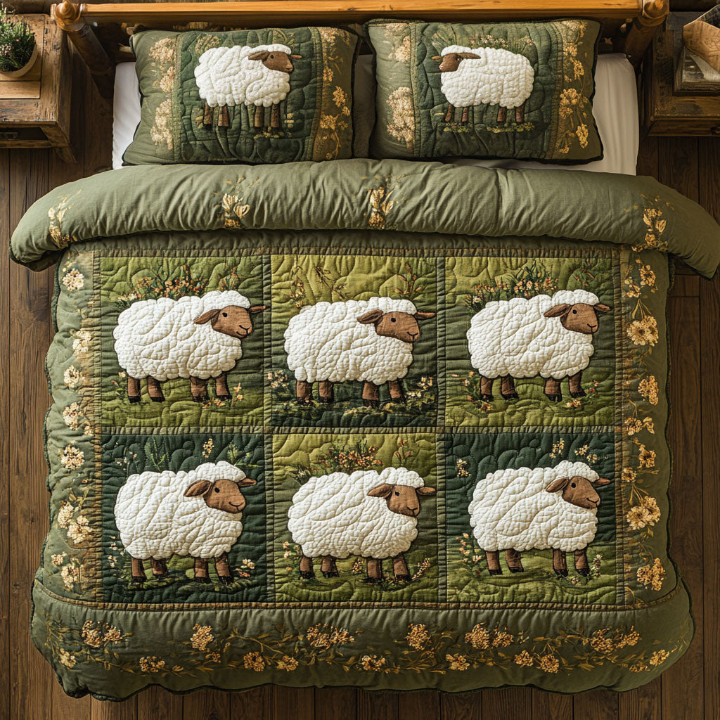 Sheep In Farm WY1402093CL Quilted Bedding Set