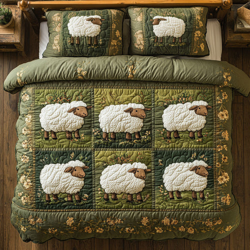 Sheep In Farm WY1402093CL Quilted Bedding Set