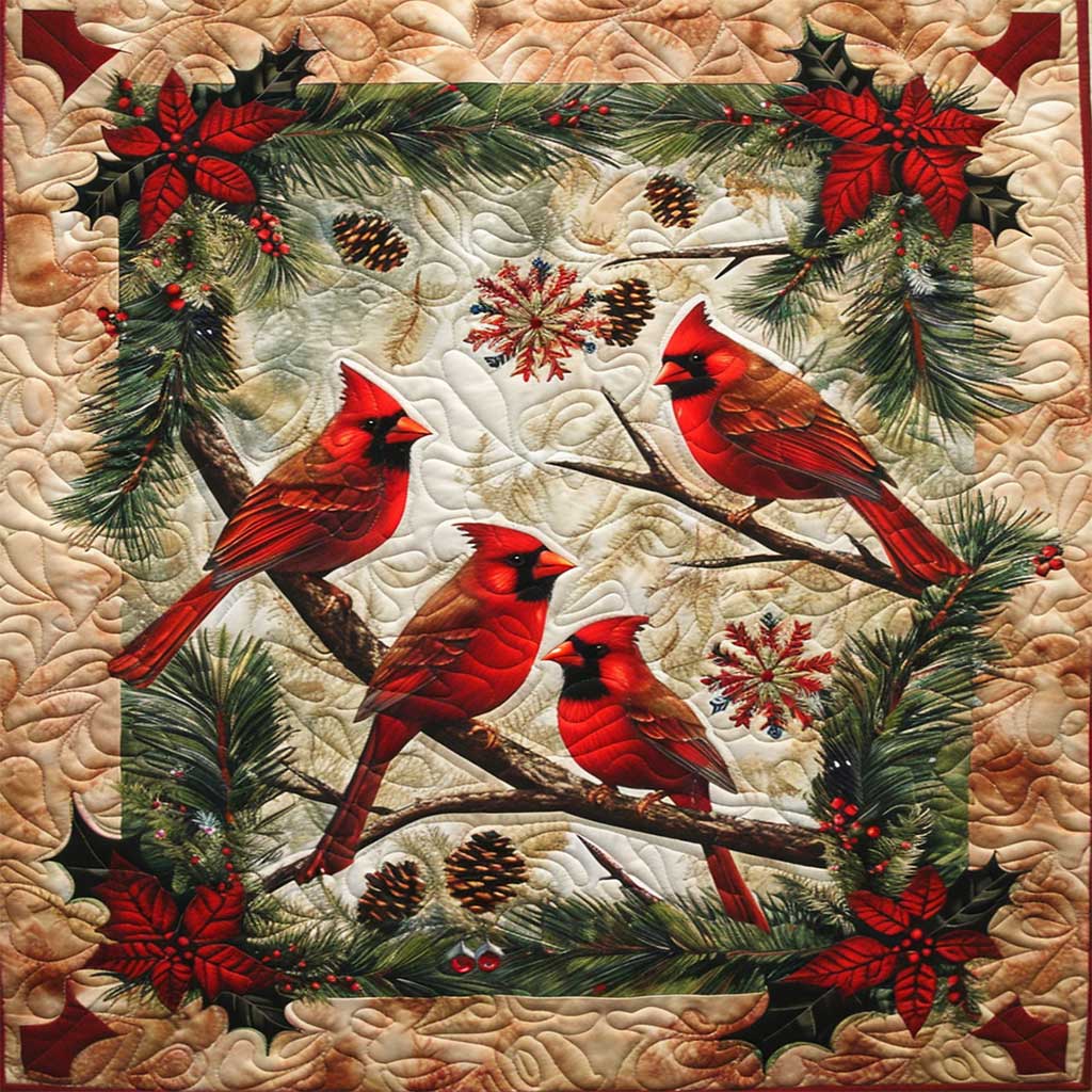 Cardinal Bird WJ0107004CL Quilt Blanket