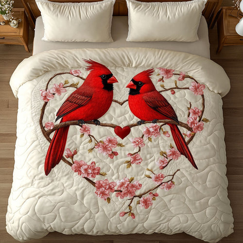 Cardinal Heart WX0803164CL Quilted Bedding Set
