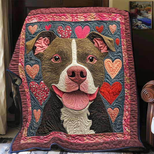 Pitbull Valentine WX0901045CL Quilt Blanket