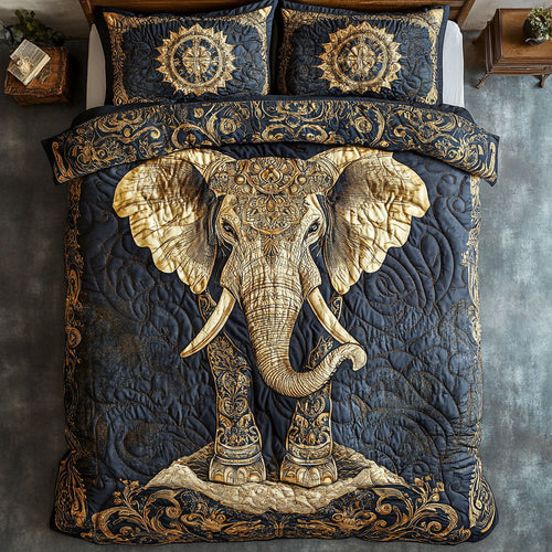 Regal Elephant Embrace WY0803090CL Quilted Bedding Set