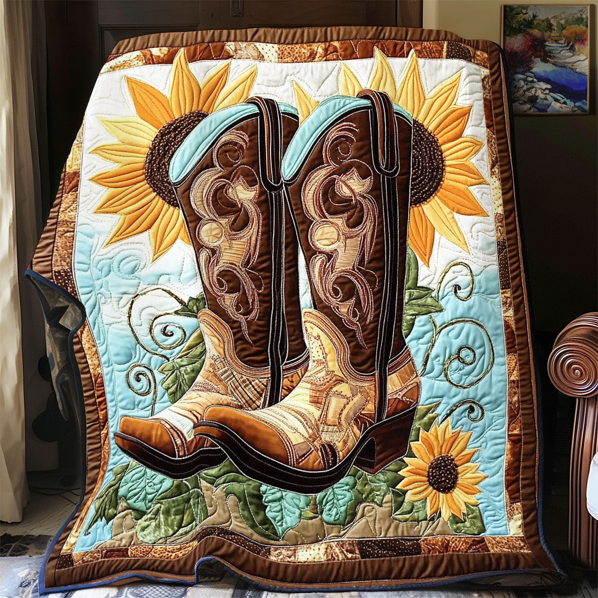 Cowboy Boots WX2301009CL Quilt Blanket