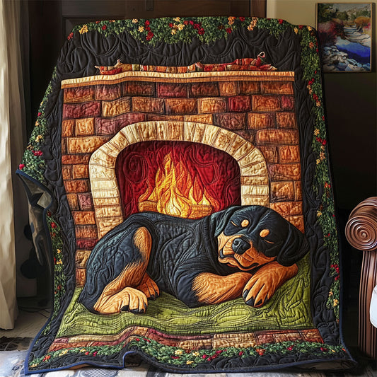 Lazy Rottweiler WX0601022CL Quilt Blanket