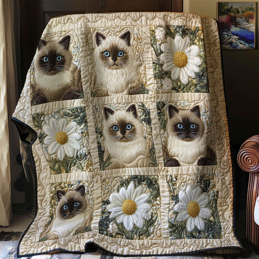 Daisy Siamese Cat WJ2102008CL Quilt Blanket
