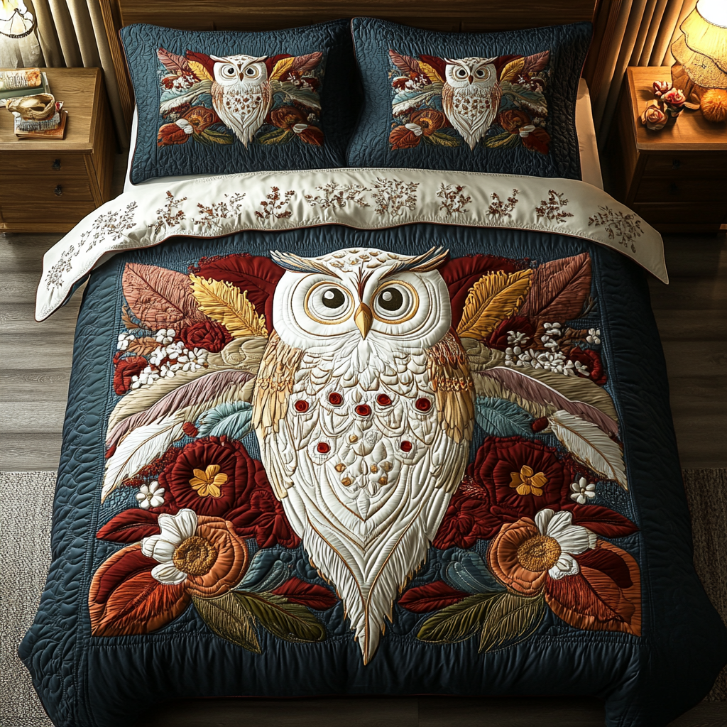White Owl XR1902001CL Quilted Bedding Set