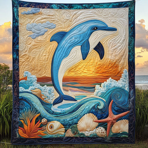 Dolphin Ocean WT1901010CL Quilt Blanket
