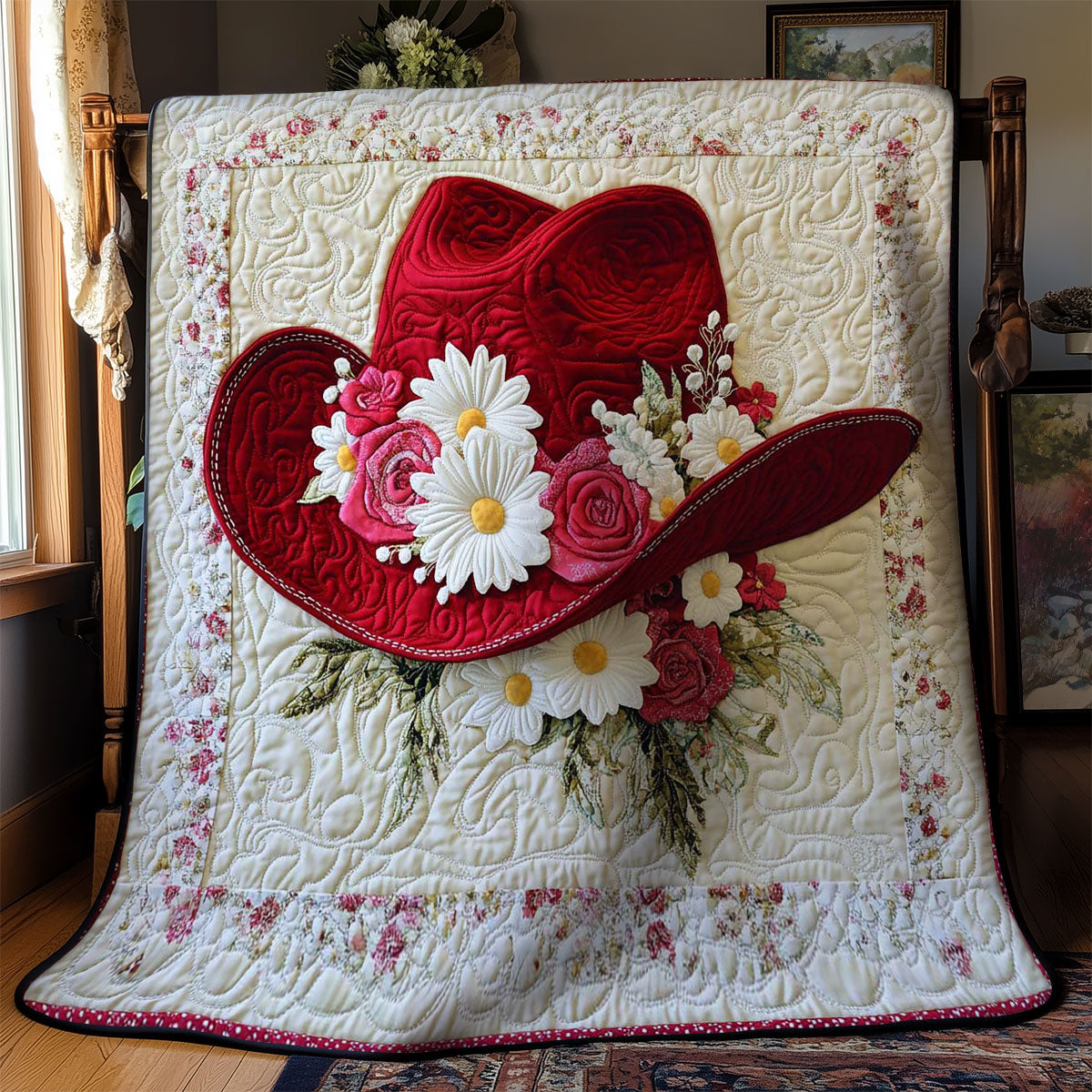 Scarlet Love Cowboy Hat WN0301026CL Quilt Blanket