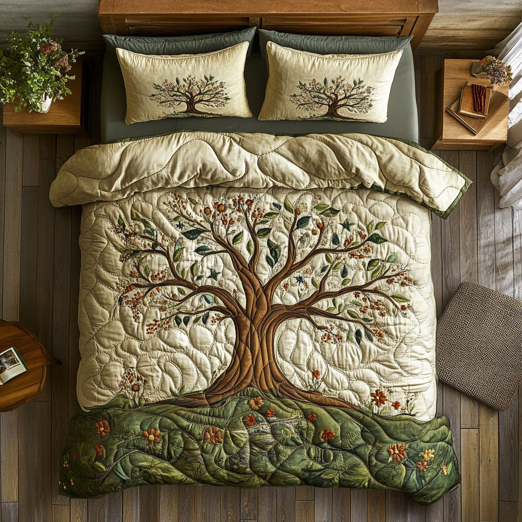 Tree WY1802072CL Quilted Bedding Set
