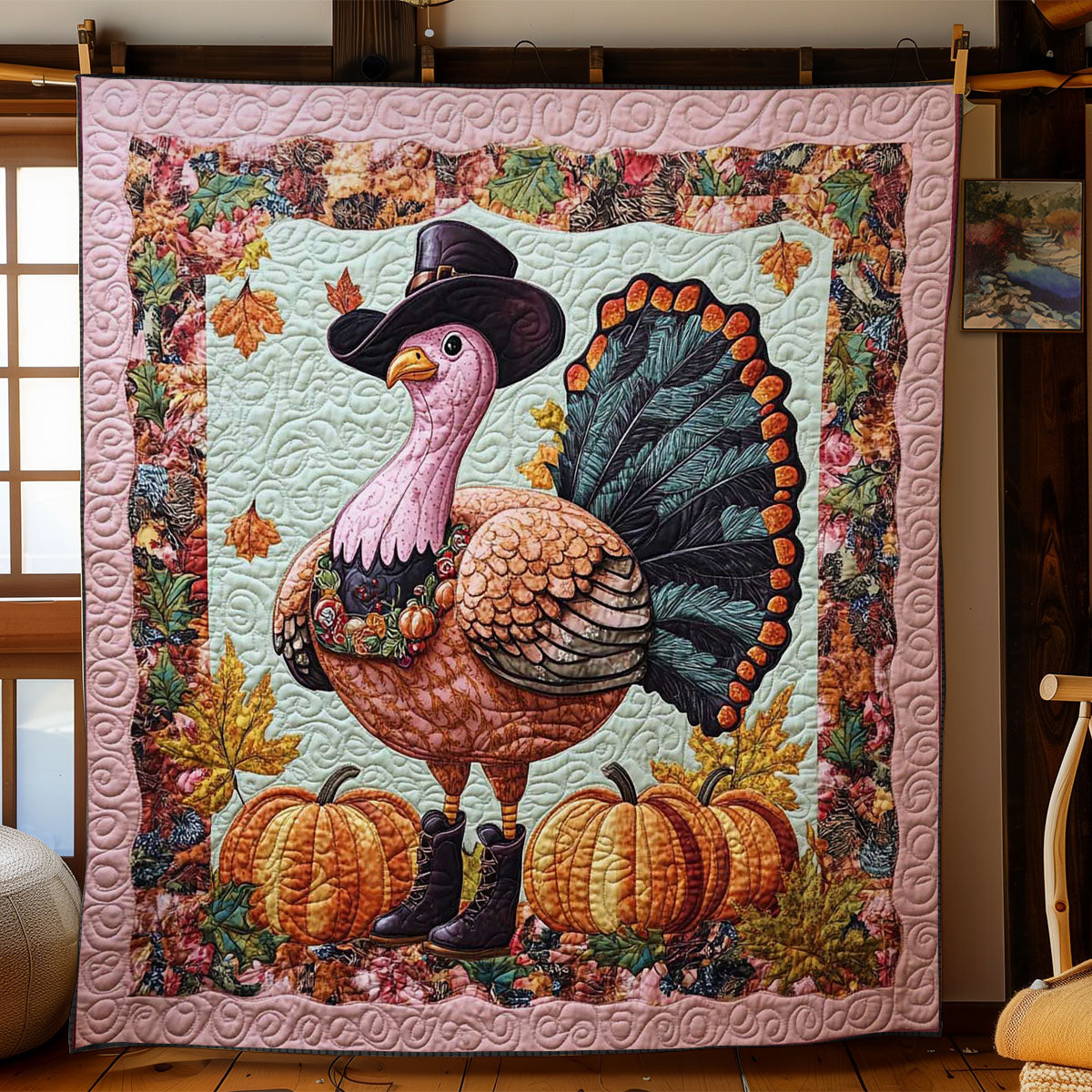 Thanksgiving Turkey Style WN0801030CL Quilt Blanket