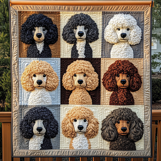 Nine Cute Poodles WN2409042CL Quilt Blanket