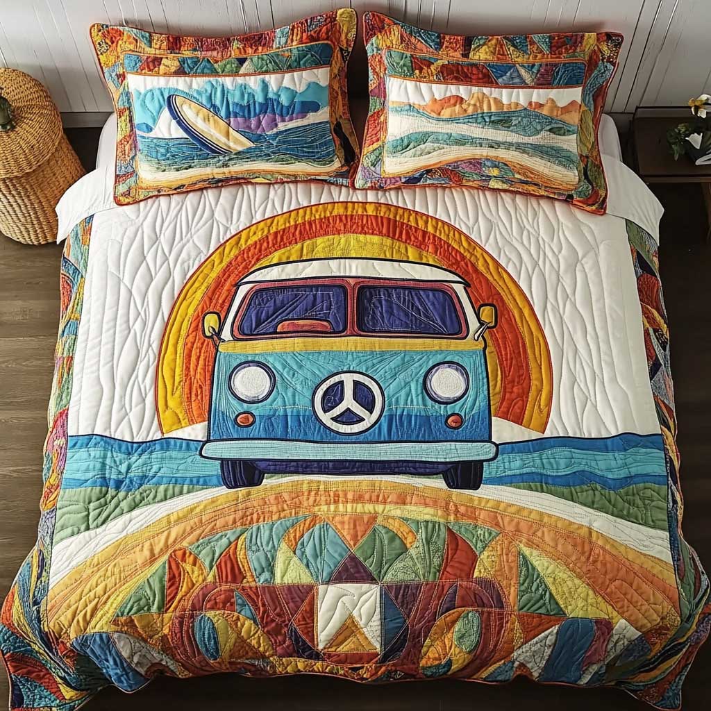 Peaceful Camping Car Journey WN1302037CL Quilted Bedding Set