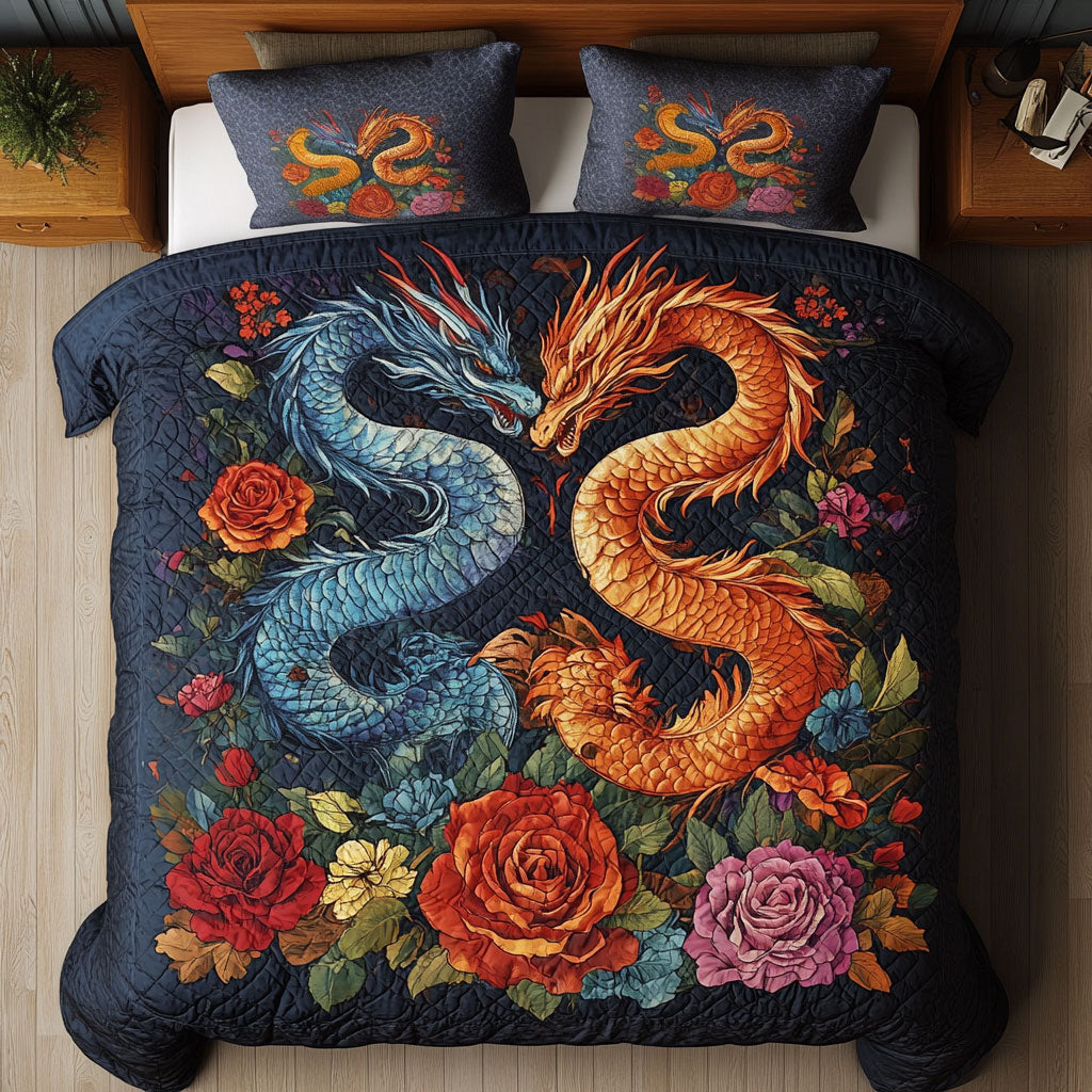 Couple Dragon In Garden WY0502098CL Duvet Cover Set