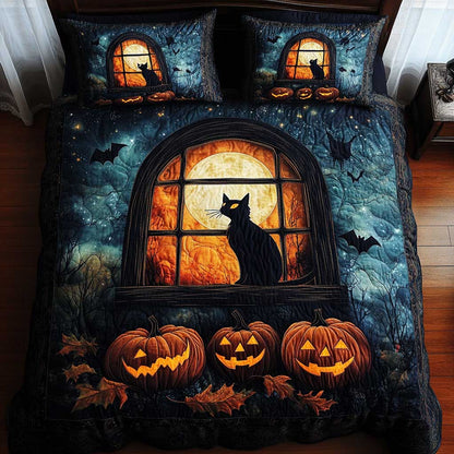 Spooky Cat WN1302006CL Quilted Bedding Set