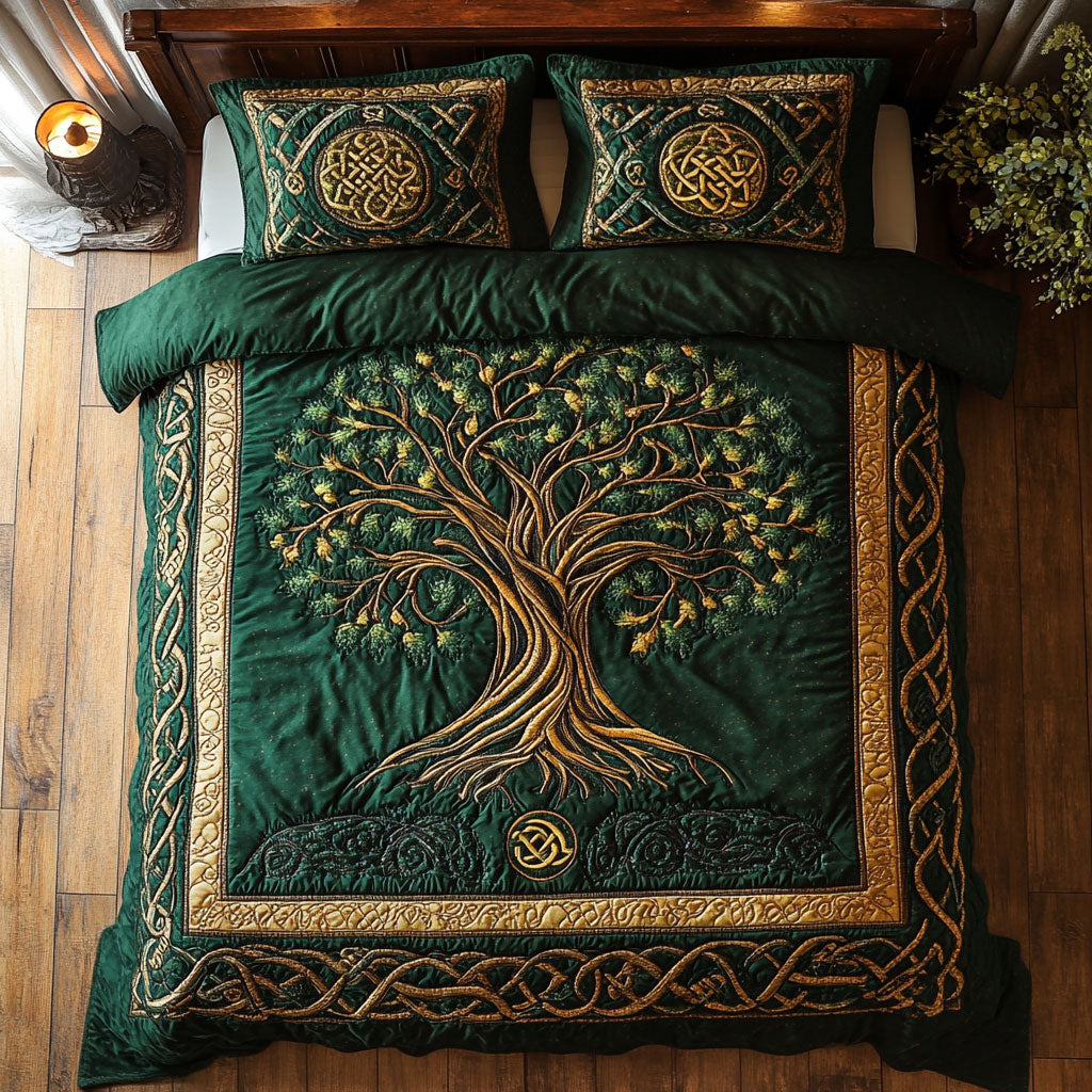 Celtic Tree of Life WX0703010CL Quilted Bedding Set