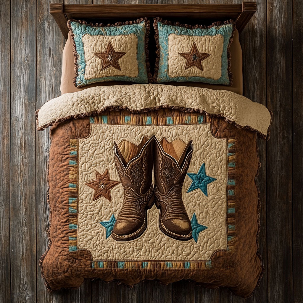 Cowboy Boot WX2702008CL Quilted Bedding Set