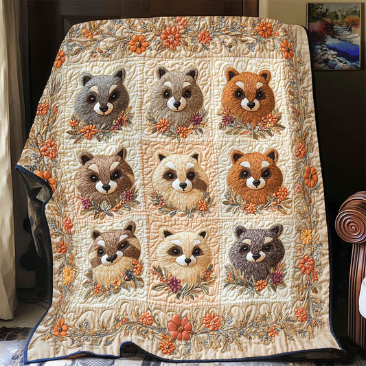 Adorable Raccoon WY2702039CL Quilt Blanket