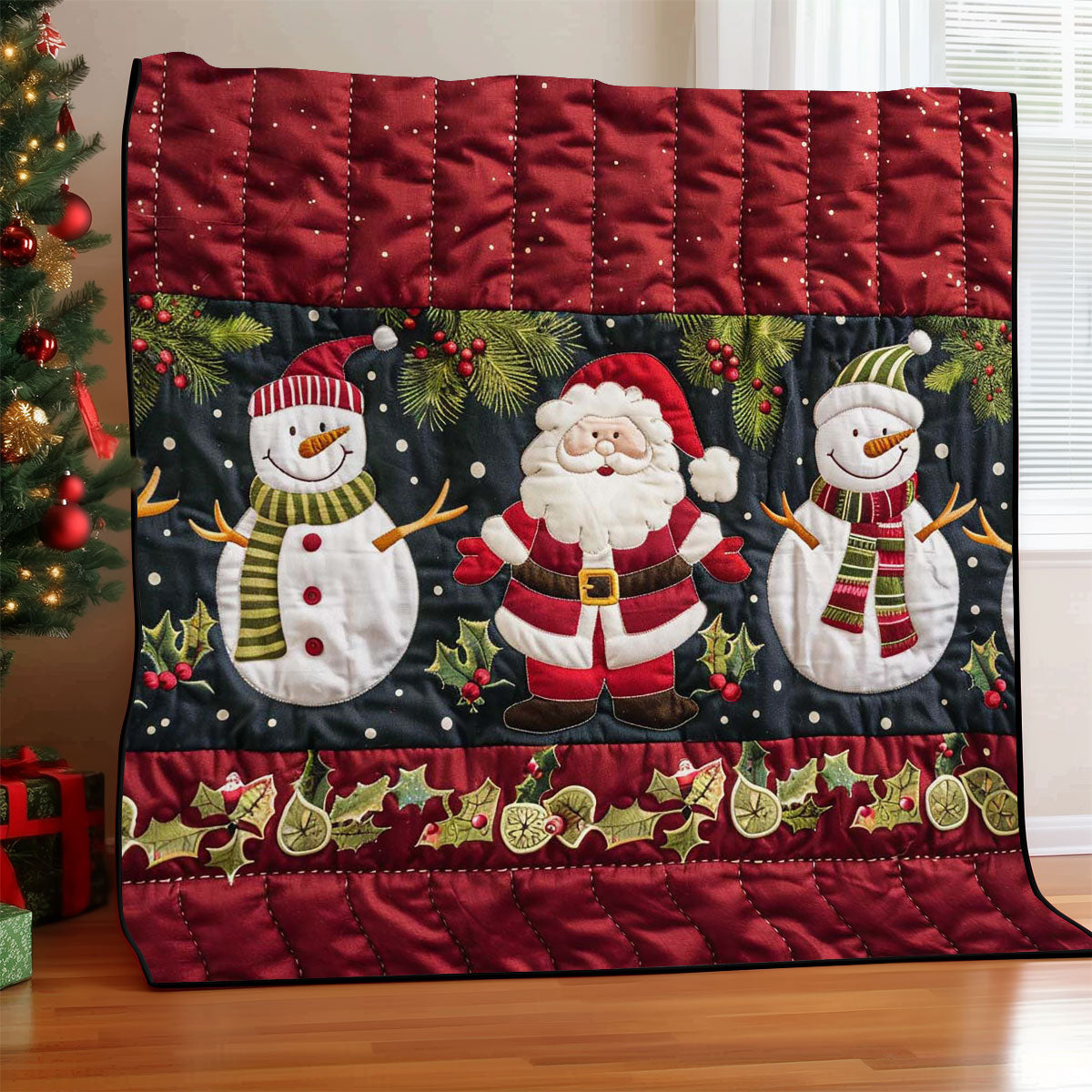 Santa Clause And Snowman WJ2208018CL Quilt Blanket