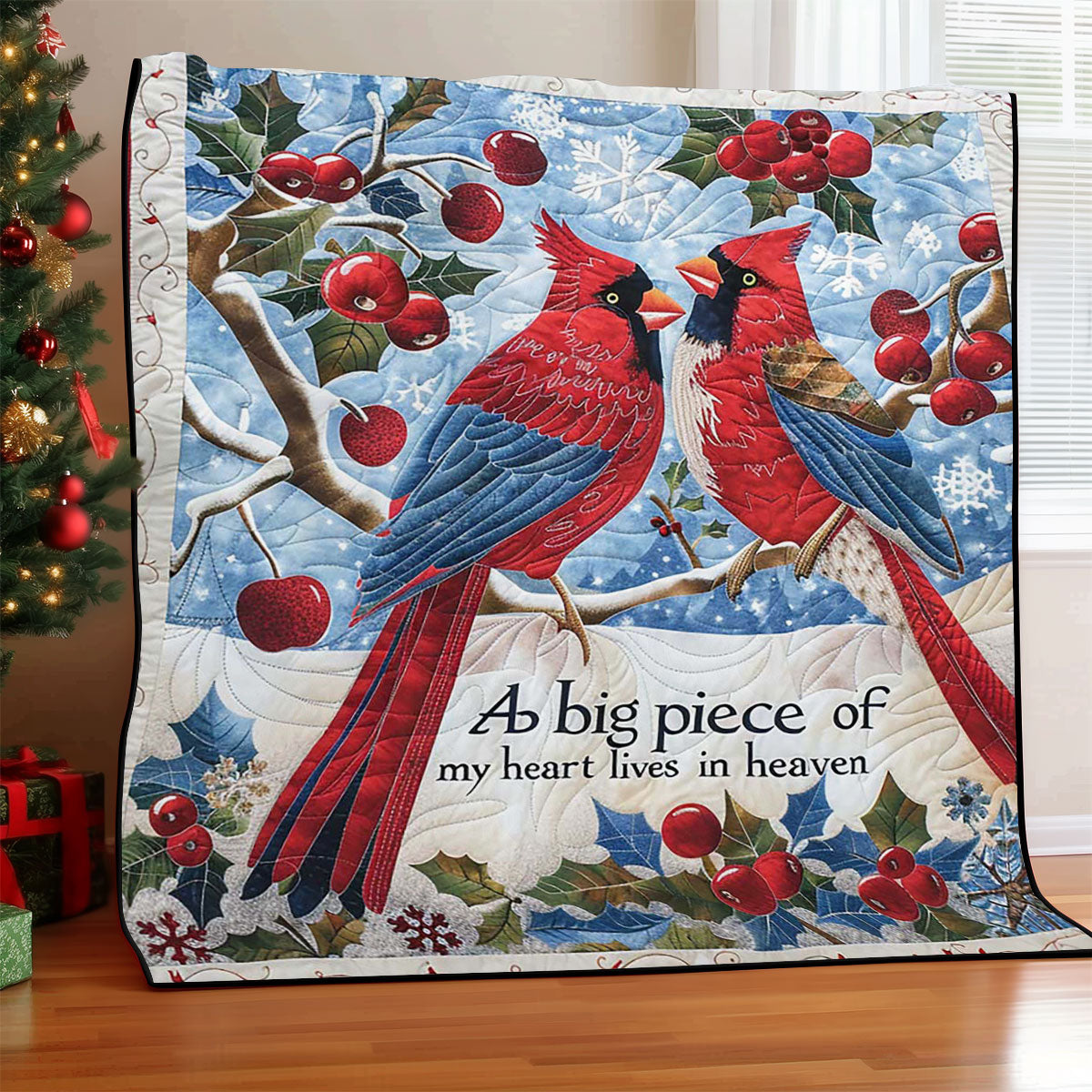 Winter Cardinal WJ3008026CL Quilt Blanket