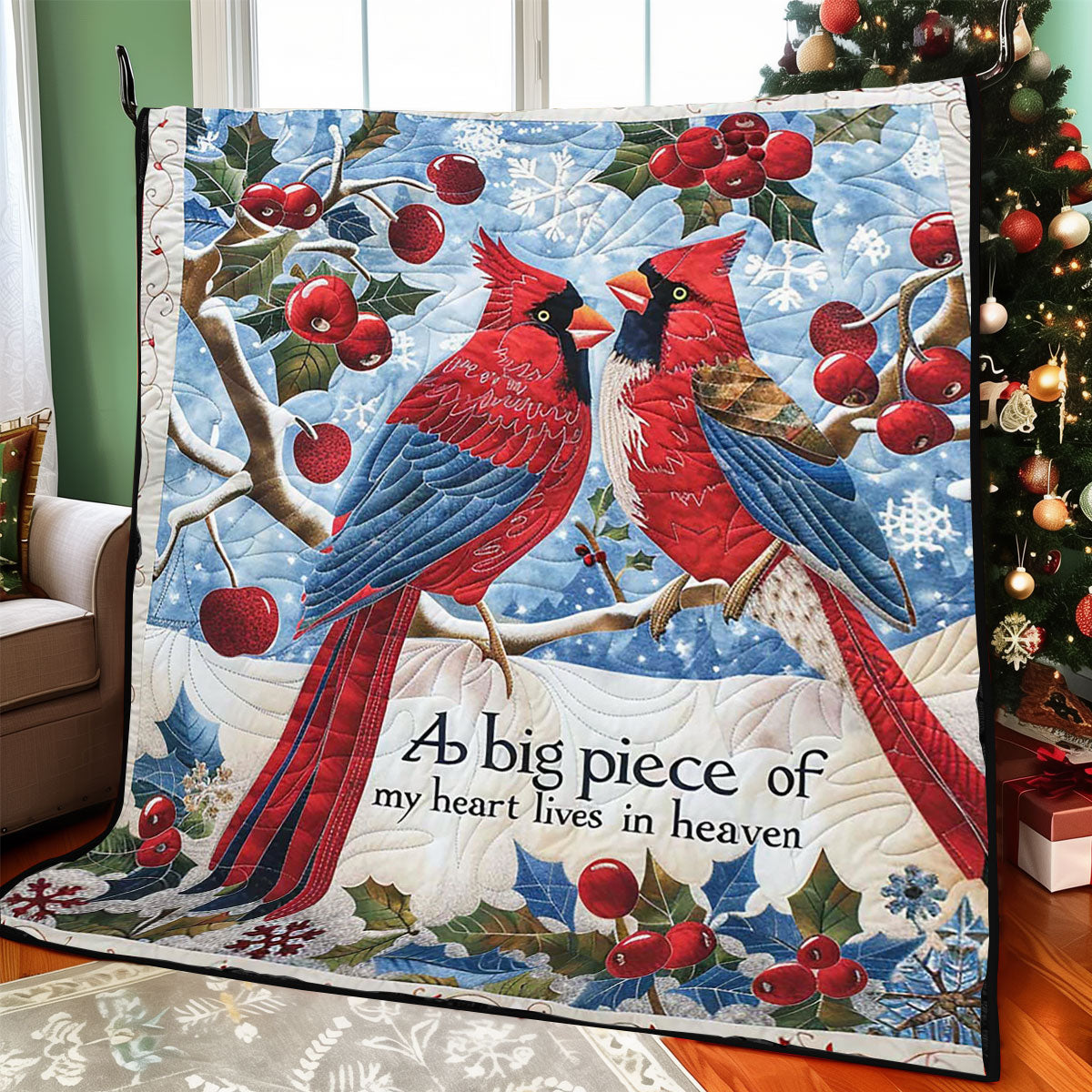Winter Cardinal WJ3008026CL Quilt Blanket