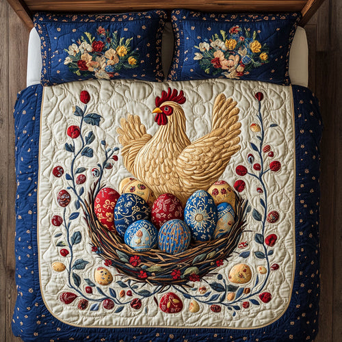 Chicken Egg WX0803167CL Quilted Bedding Set
