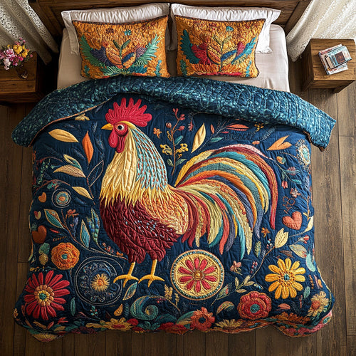 Chicken Firework WX0703011CL Quilted Bedding Set