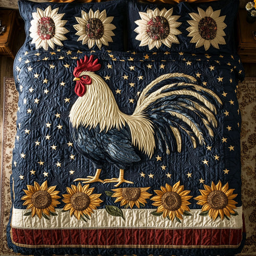 Chicken Sunflower WX1303083CL Quilted Bedding Set