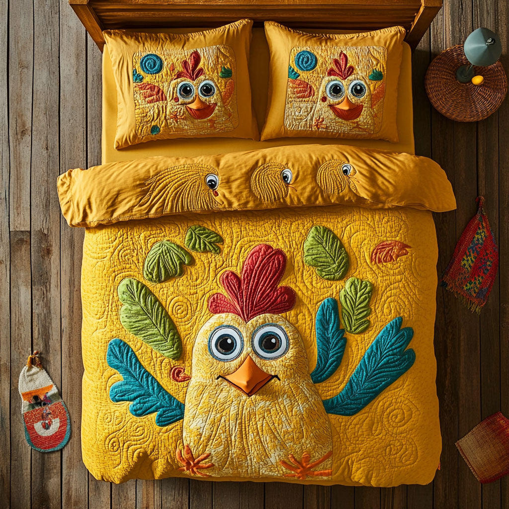 Chicken WX2802124CL Quilted Bedding Set