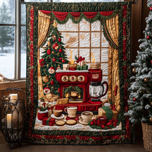 Christmas Coffee Machine WU2612098CL Quilt Blanket