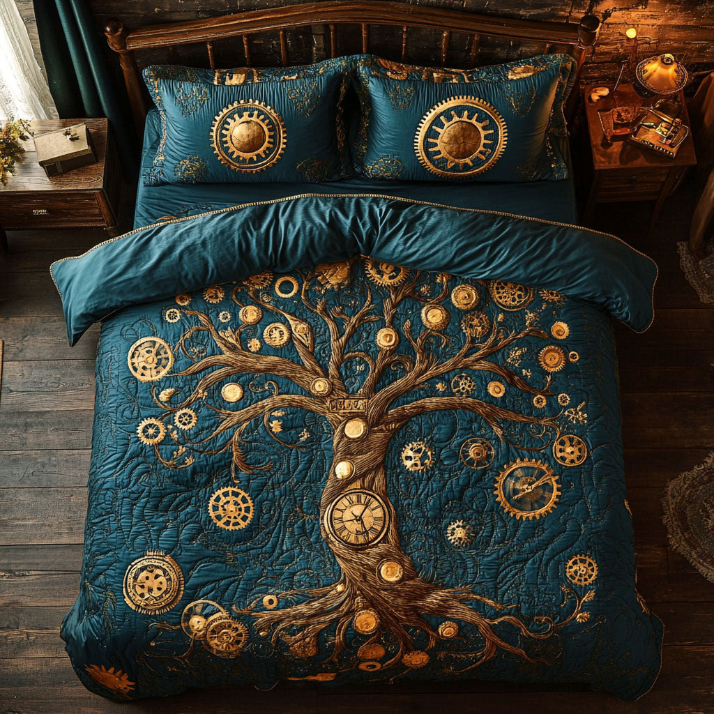 Clock Tree Of Life WX0403012CL Quilted Bedding Set