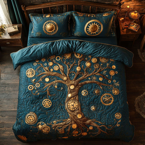 Clock Tree Of Life WX0403012CL Quilted Bedding Set