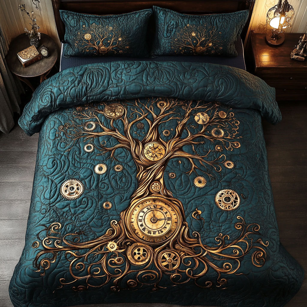 Clock Tree Of Life WX0403013CL Quilted Bedding Set