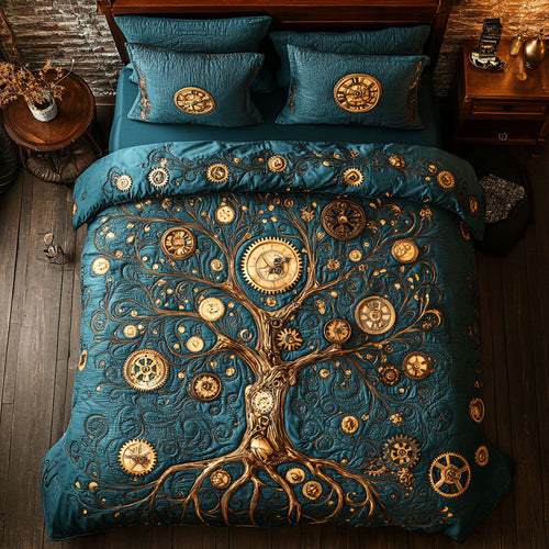 Clock Tree Of Life WX0403014CL Quilted Bedding Set