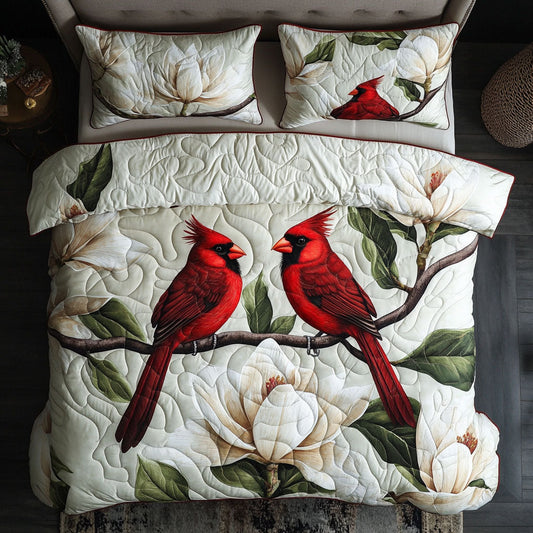 Couple Floral Cardinal WX0803169CL Quilted Bedding Set