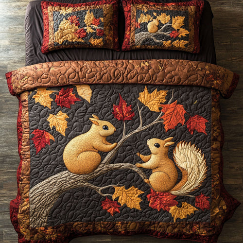 Couple Squirrel WX1303084CL Quilted Bedding Set