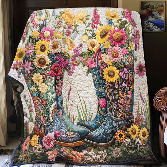 Cowboy Boots Spring Time WU1812022CL Quilt Blanket