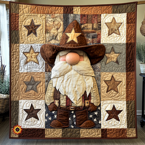 Cowboy Gnome WU1312003CL Quilt Blanket